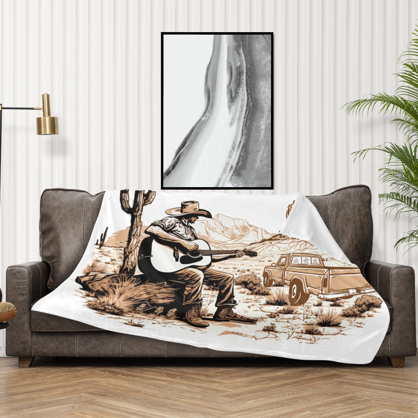 Cowboy With Guitar 50" x 60" Blanket Throw