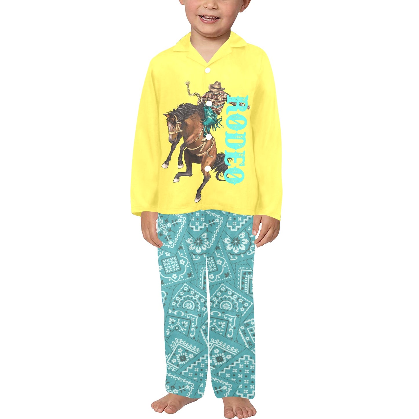 Rodeo Cowboy Boy's Western Pajama Set