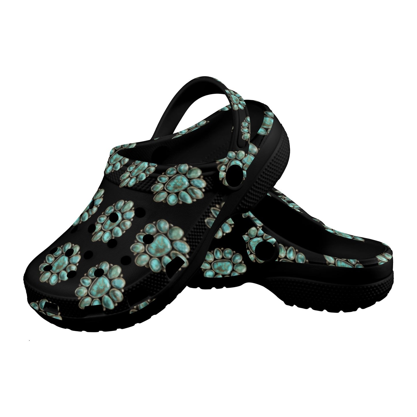 Turquoise Concho Clog Shoes