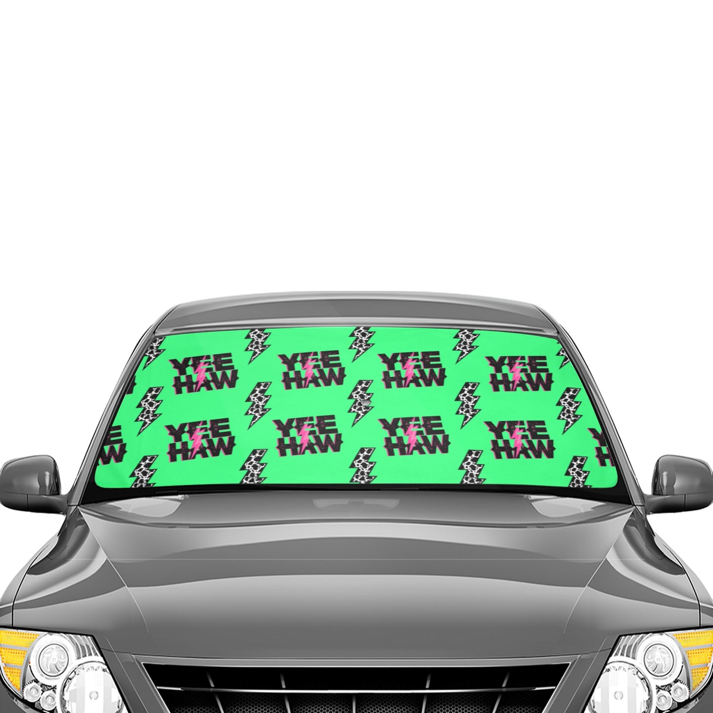 Neon Yeehaw Auto Sun Shade Car Sun Shade Umbrella 58"x29"