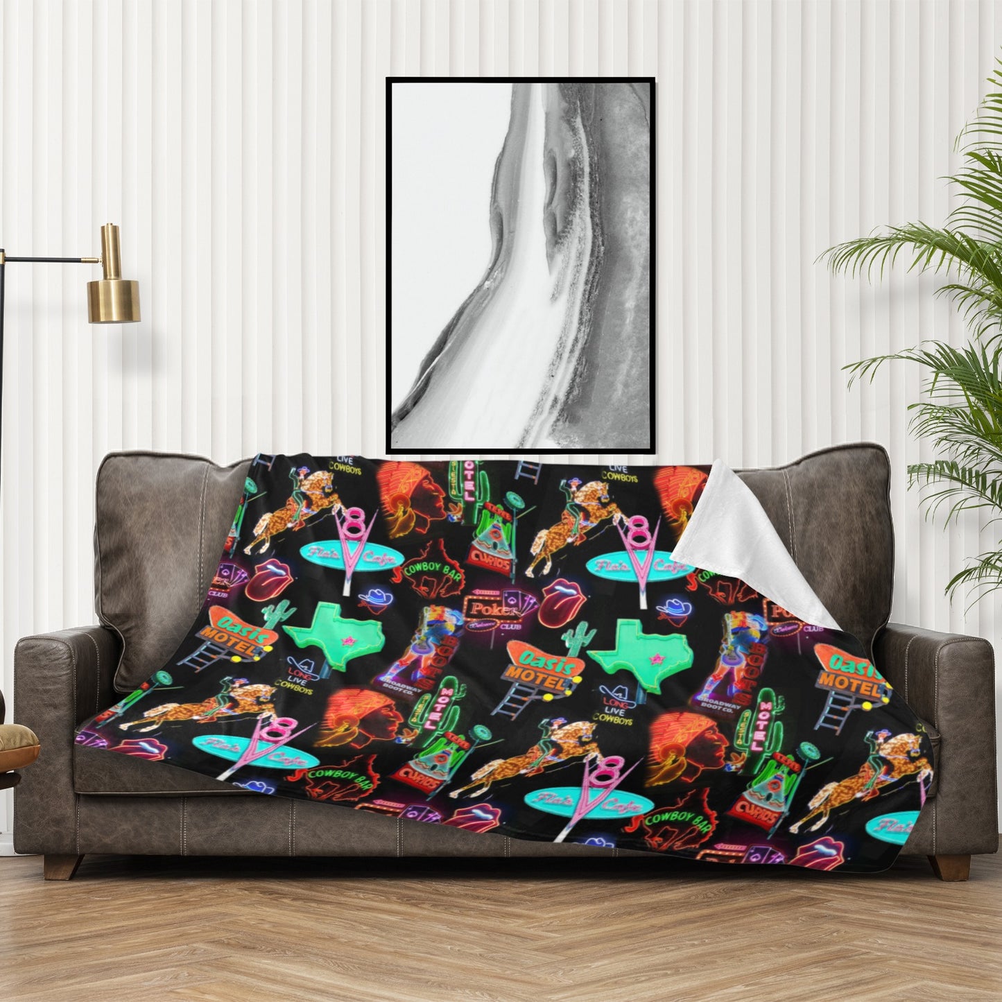 Vegas Neon Collage 50" x 60" Blanket Throw