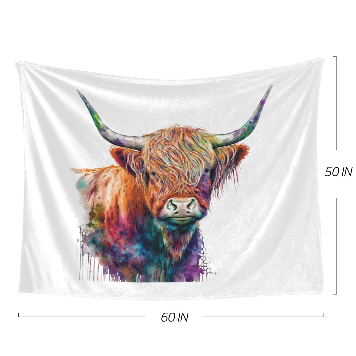 Watercolor Highland 60" x 50" Throw Blanket