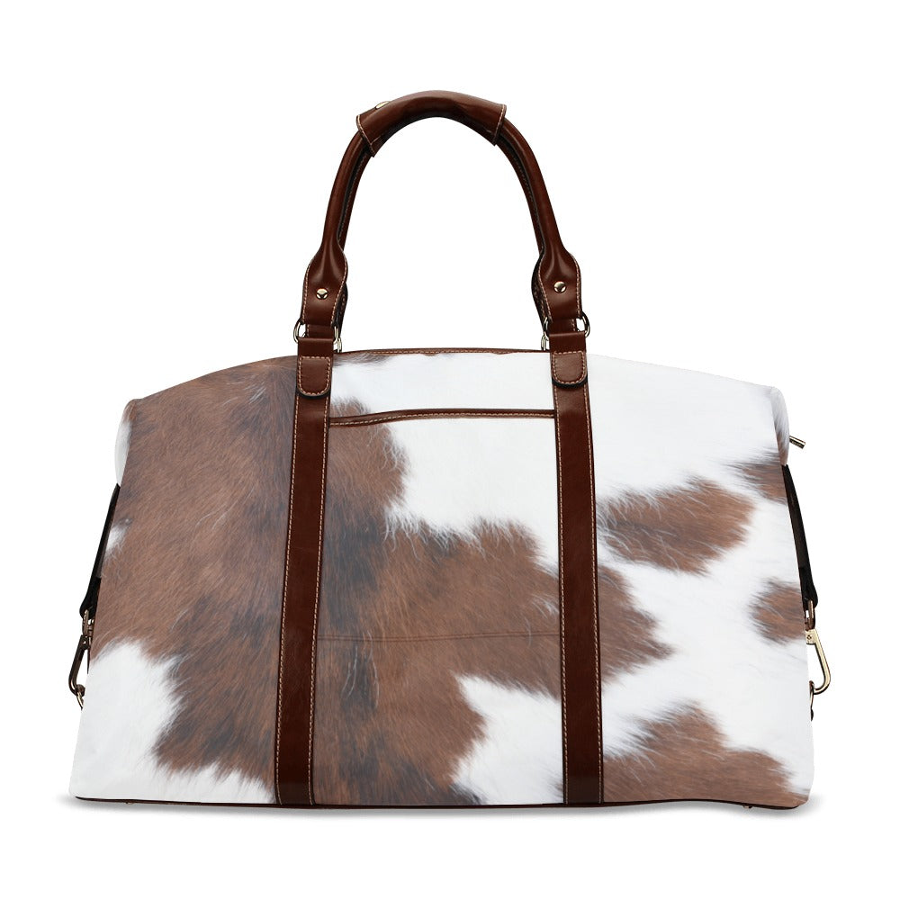 Cowhide Print Western Large Travel Flight Bag