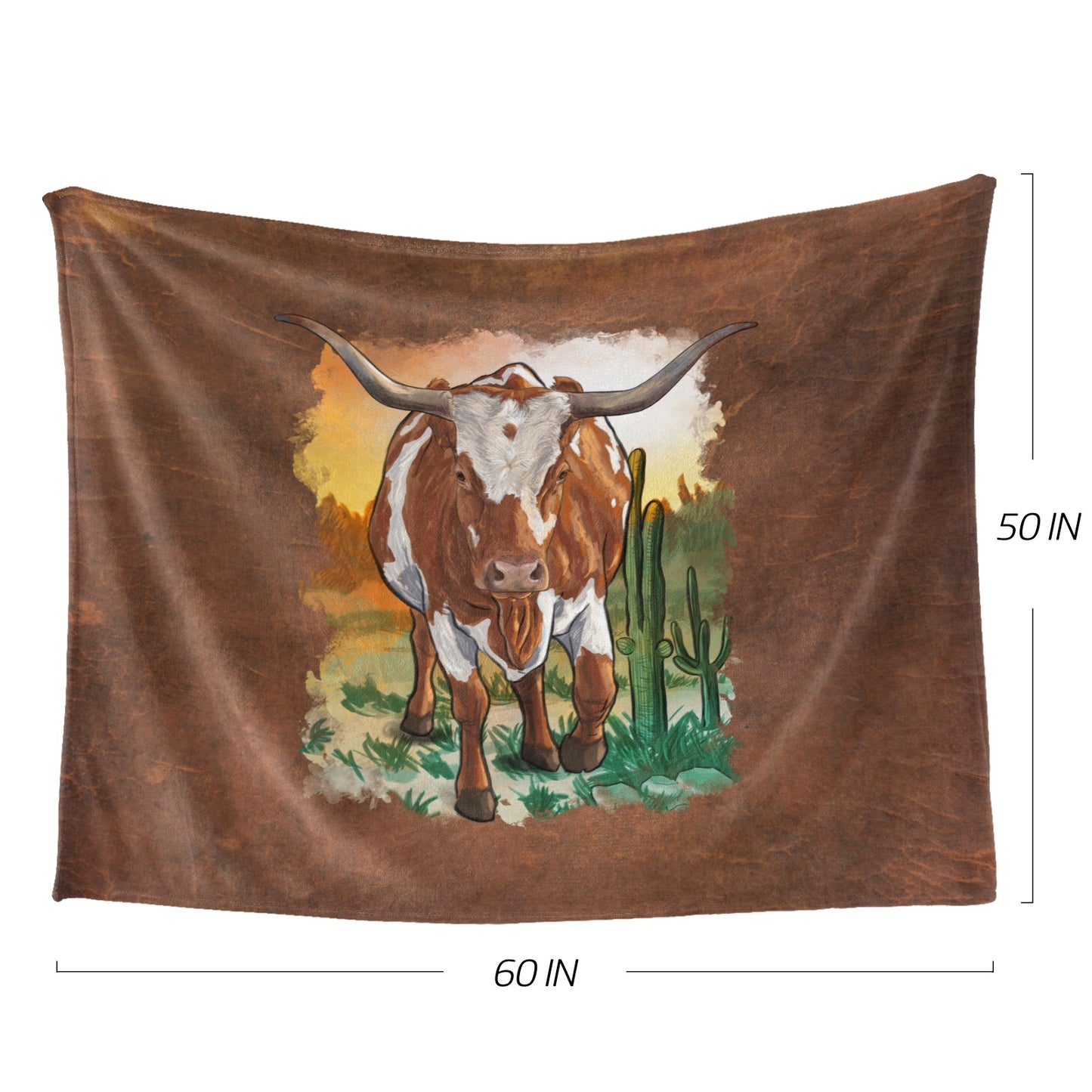 Longhorn Desert 50" x 60" Blanket Throw