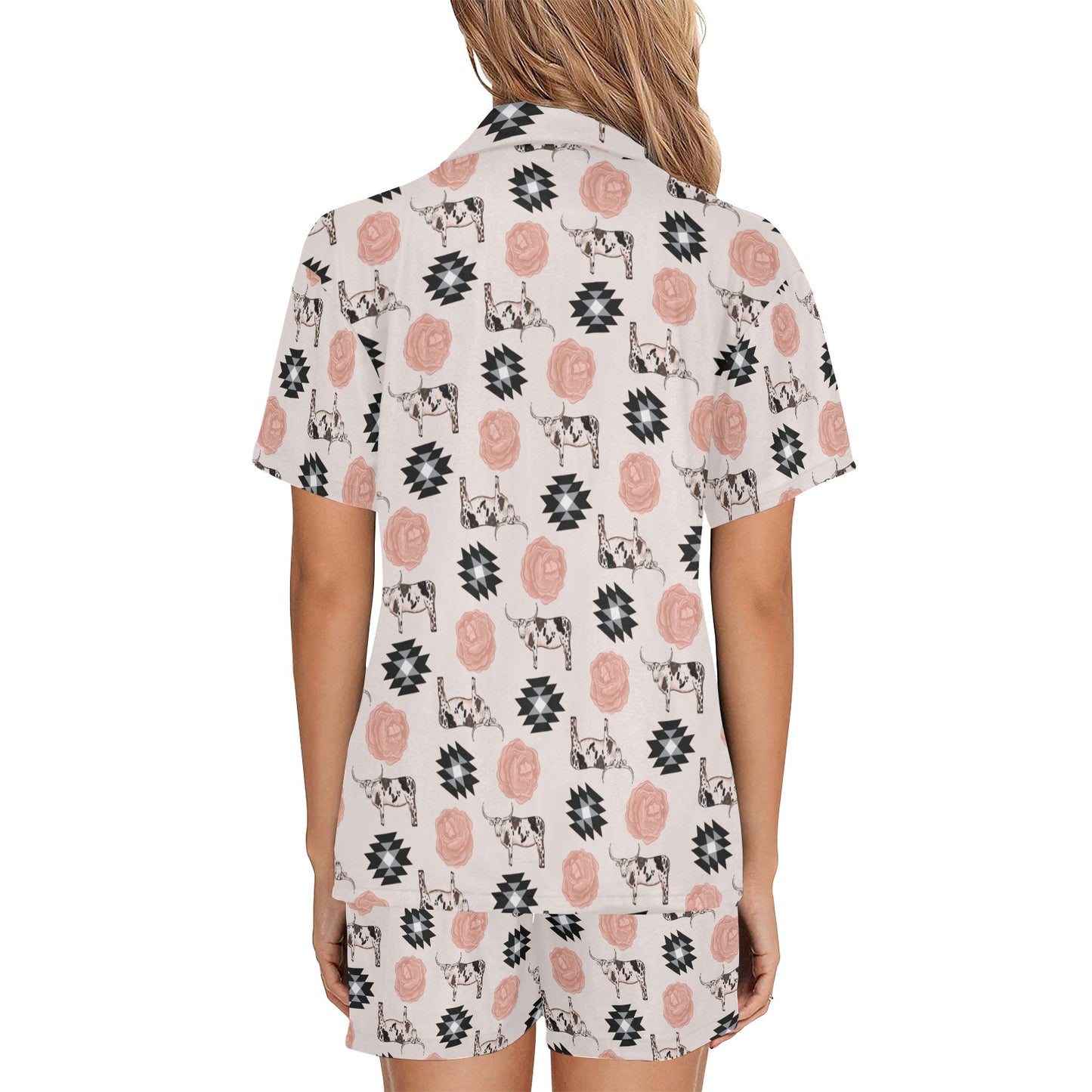 Longhorn Floral Women's Western Pajama Set