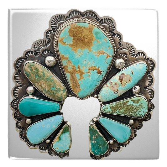 set of 4 TURQUOISE OBSESSION METAL MAGNETS - IDEAS, magnet, southwestern, southwesterndecor, southwesternhomedecor, TURQUOISE, western home decor, westerndecor, westernhomedecor -  - Baha Ranch Western Wear