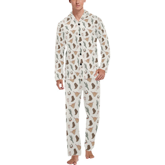 Howdy Highland Cow Christmas Men's Western Pajama Set