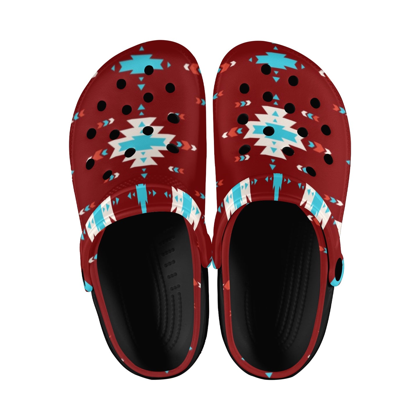 Burgandy Aztec Clog Shoes