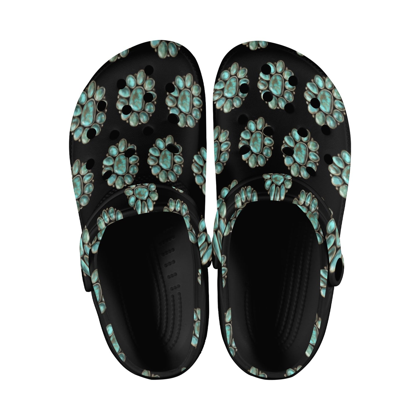 Turquoise Concho Clog Shoes