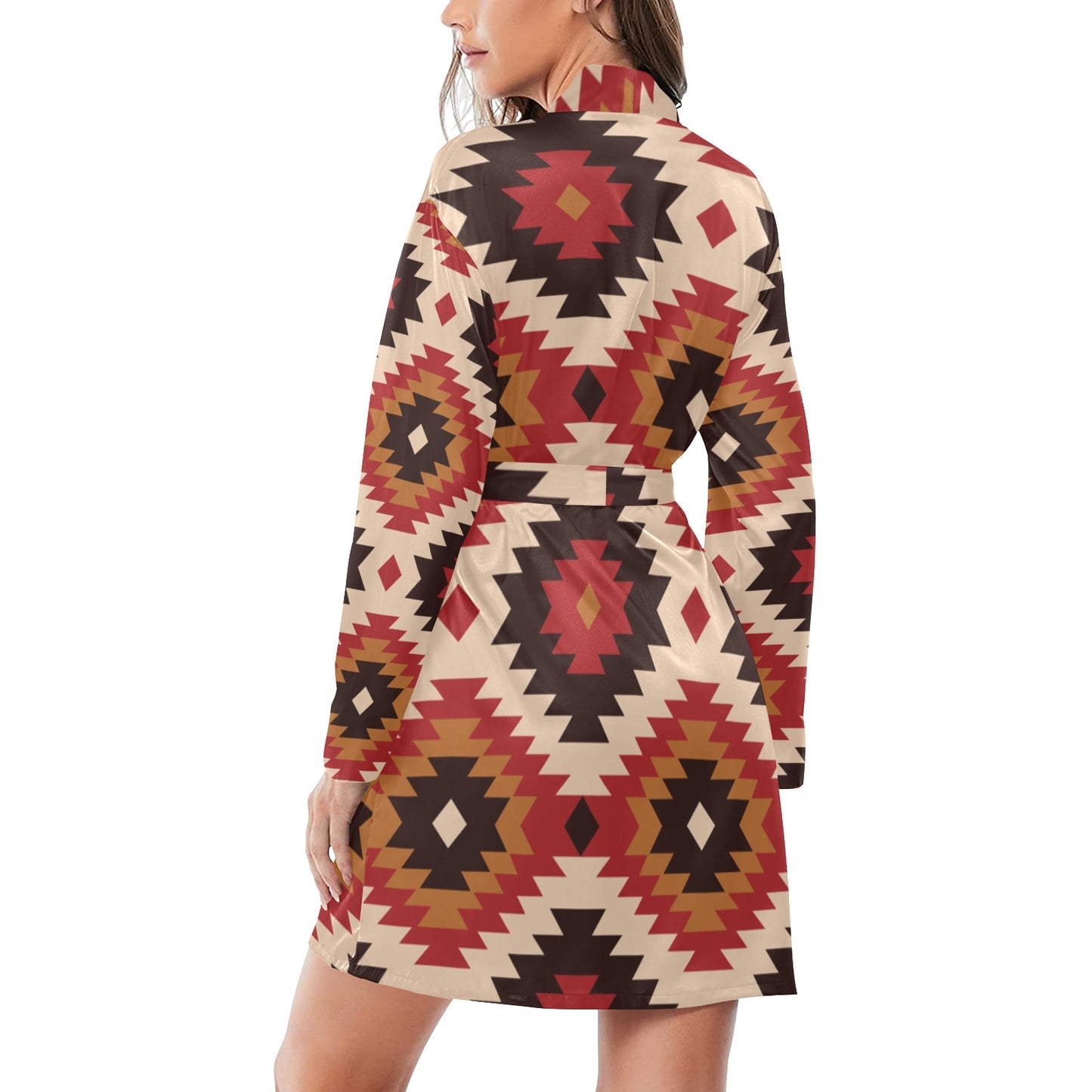 Santa Fe Aztec Women's Belted Satin Feel Dressing Lounge Robe