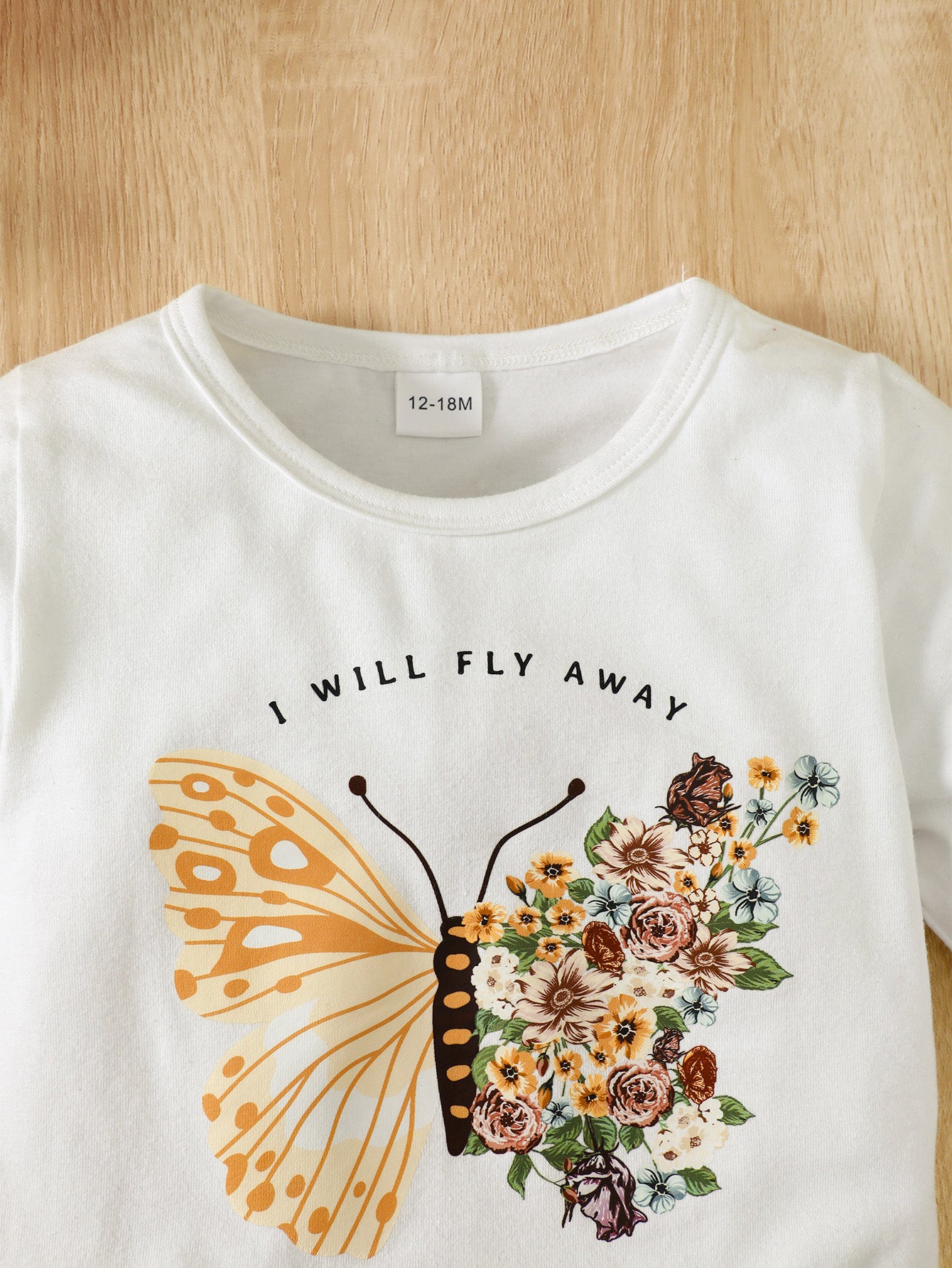 Butterfly Graphic Tee and Floral Print Flare Pants Kit