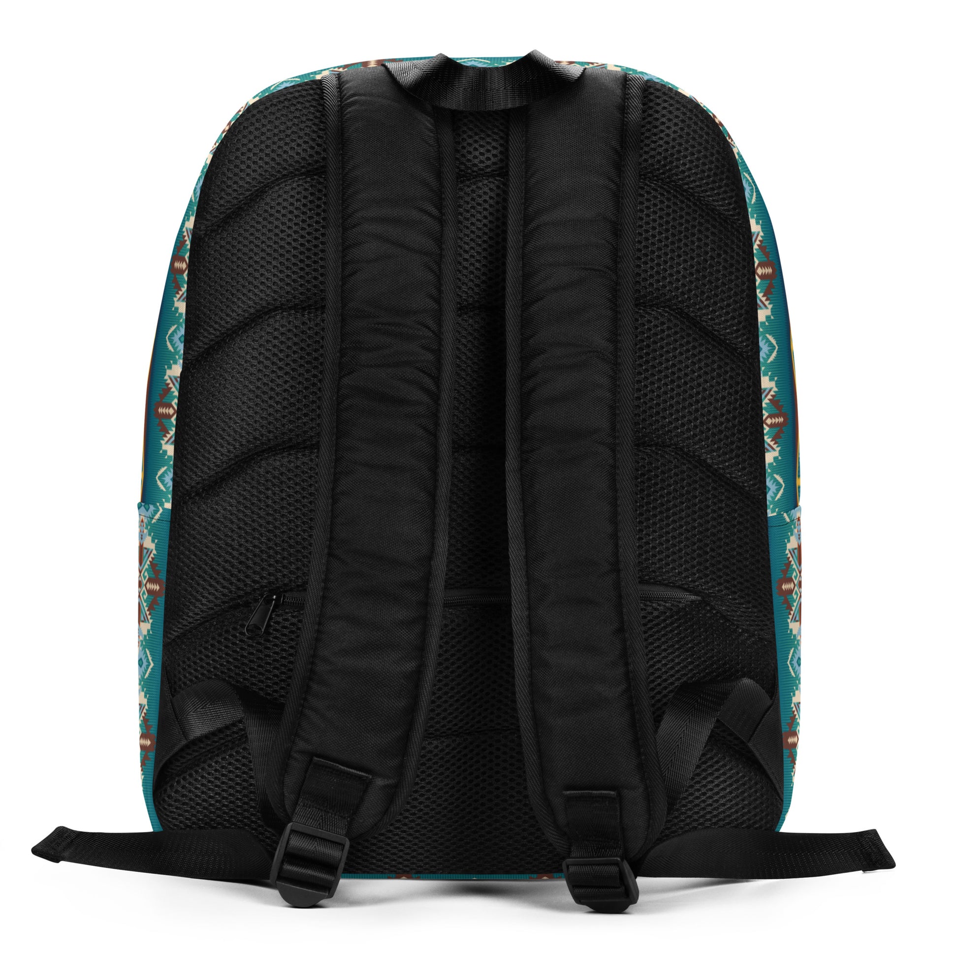 Teal Aztec Blanket Print Minimalist Backpack