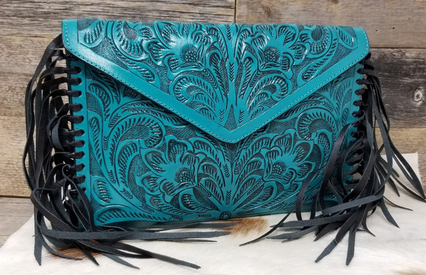 Envelope Cross Body Clutch - Choice of Colors - bag, cowgirl, floral, fringe, leather, made in the usa, madeintheusa, MADEINUSA, Printed in USA, purse, southwestern, tooled, turquoise, usa, usa artisan, usa artist, usa made, usaartisan, usaartist, USAMADE, usaratisan, usartisan, western -  - Baha Ranch Western Wear