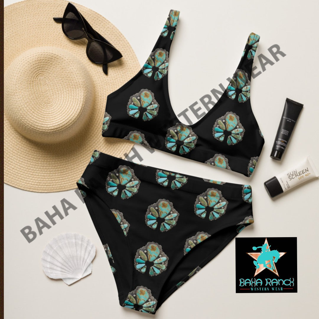 Yeehaw Black Naja Bikini - #bk, #swimming, #swimmingsuit, beach, bikini, black, black bathing suit, naja, naja pendant, swim, swim wear, swimsuit, turquoise naja -  - Baha Ranch Western Wear