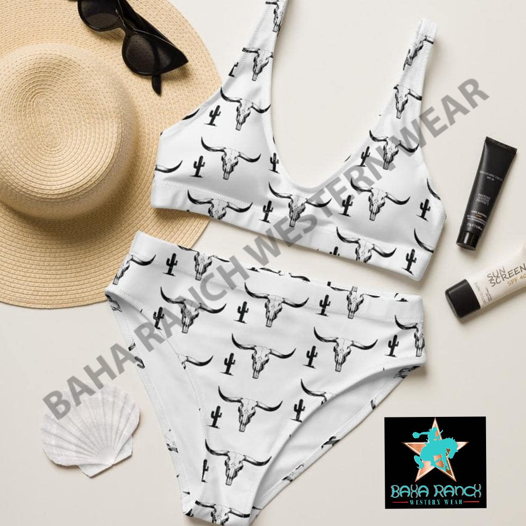 Yeehaw Bullhead Cactus Bikini - #bk, beach, beachwear, bikini, bull head, bullhead, cactus, cactus print, swim, swimming, swimsuit, swimwear -  - Baha Ranch Western Wear