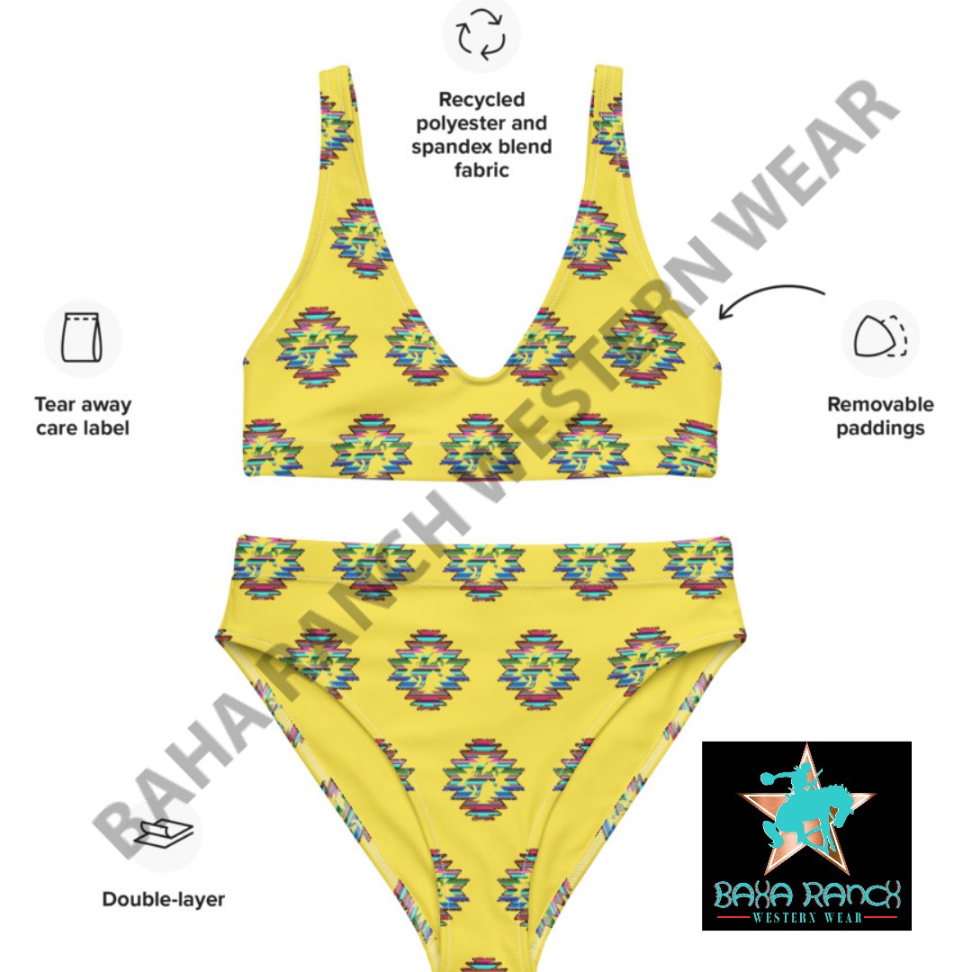 Yeehaw Serape Bronc Bikini - #bk, #swimmingsuit, aztec, aztec print, beach, bronc, bronco, horses, swimming, swimsuit -  - Baha Ranch Western Wear