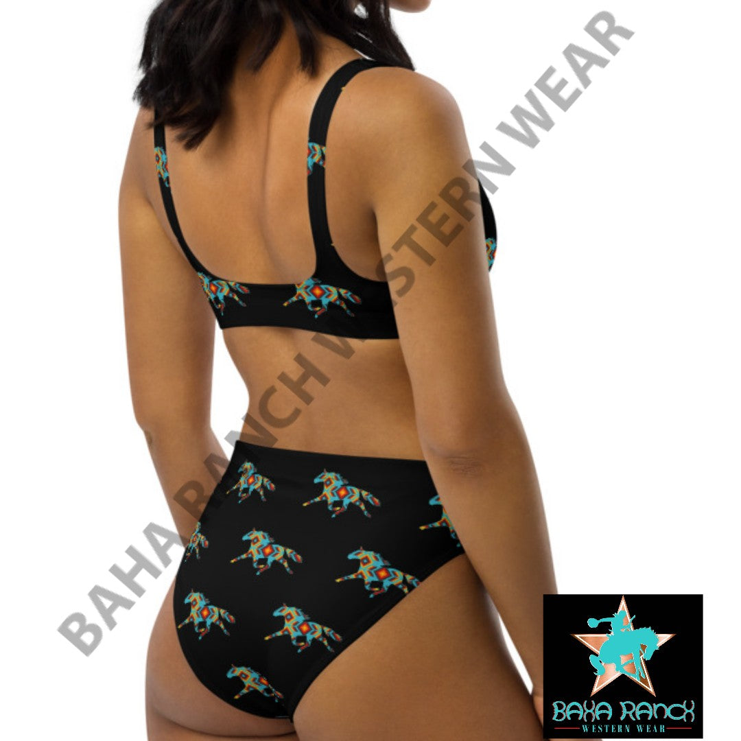 Yeehaw Aztec Horse Bikini - #bk, #swimmingsuit, aztec, aztec print, beach, horse, horses, swimming, swimsuit -  - Baha Ranch Western Wear