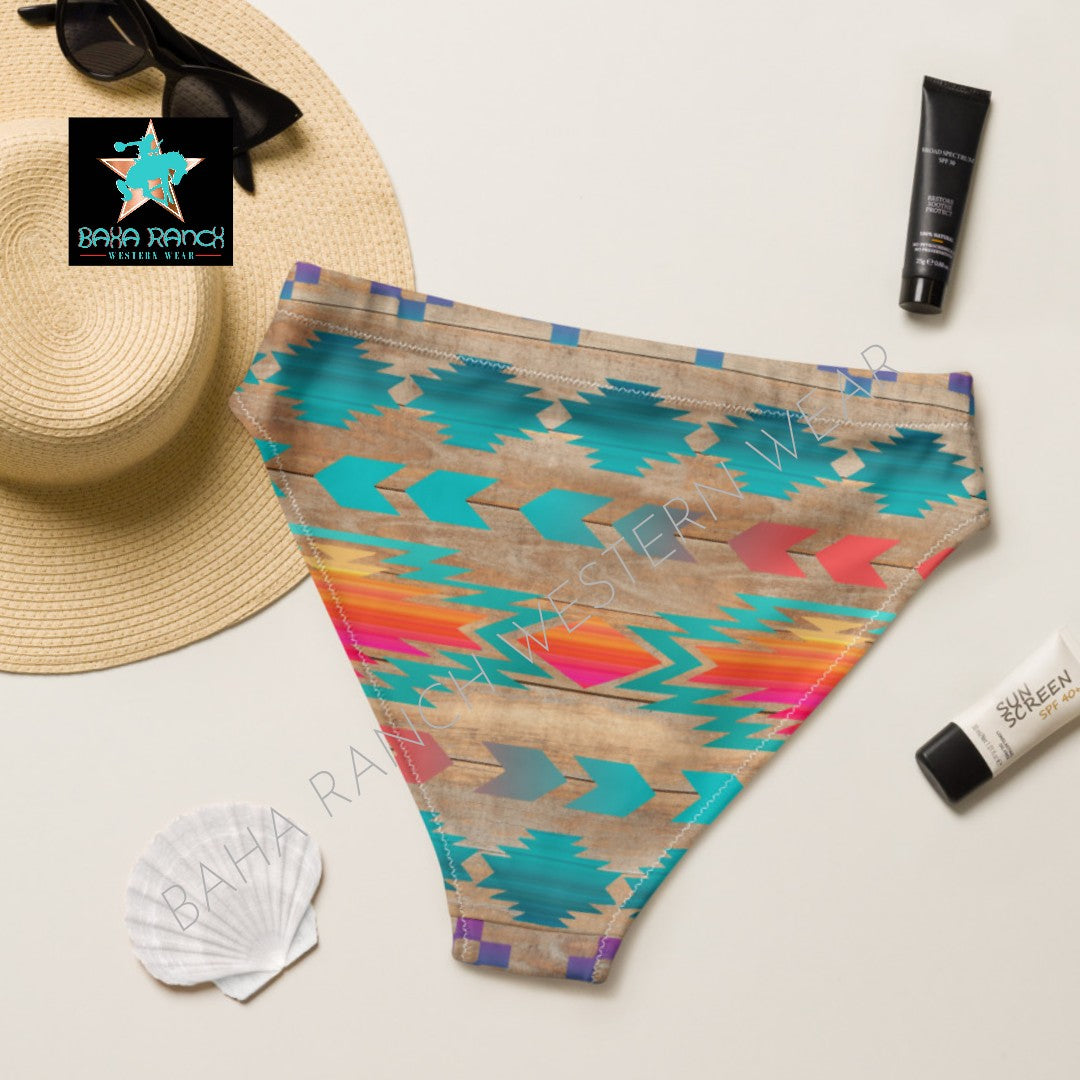 READY TO SHIP Yeehaw Southwest Aztec Bikini Bottom SIZE LARGE - aztec, aztec design, aztec print, aztecprint, bikini, southwestern print, southwestern style -  - Baha Ranch Western Wear