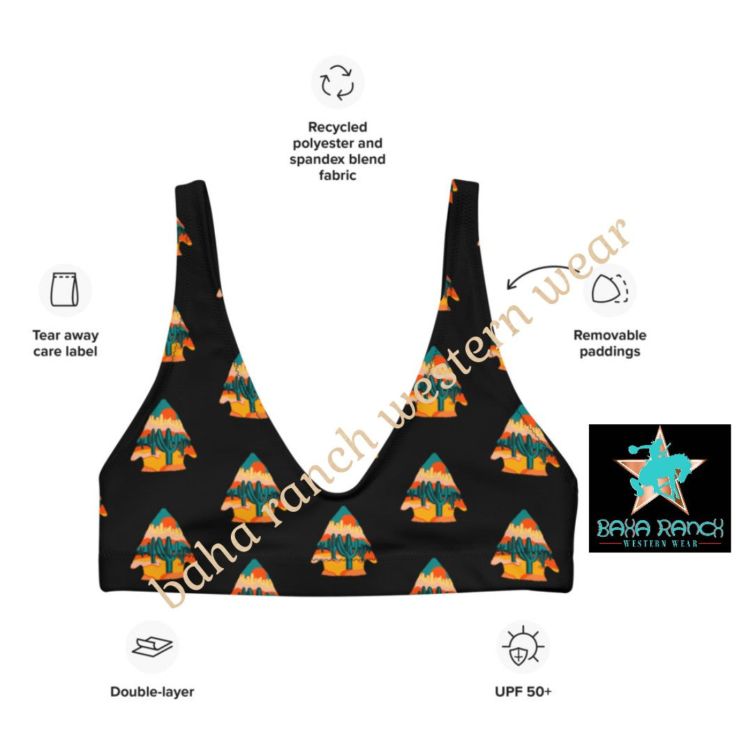 Yeehaw Desert Arrowhead Bikini Top - #bktop, #swimming, #swimsuit, arrow head, arrowhead, bikini set, desert -  - Baha Ranch Western Wear