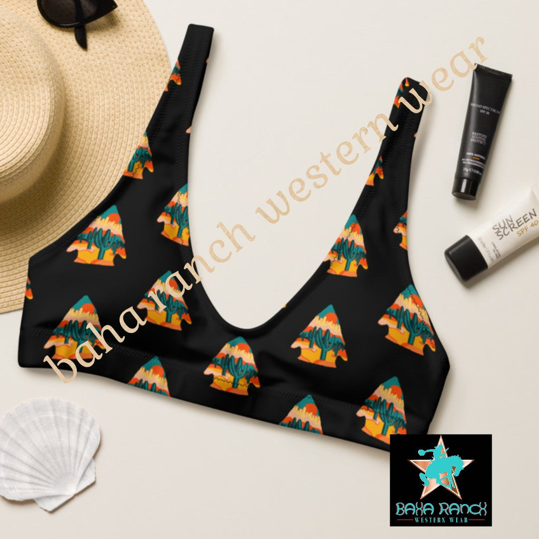 Yeehaw Desert Arrowhead Bikini Top - #bktop, #swimming, #swimsuit, arrow head, arrowhead, bikini set, desert -  - Baha Ranch Western Wear