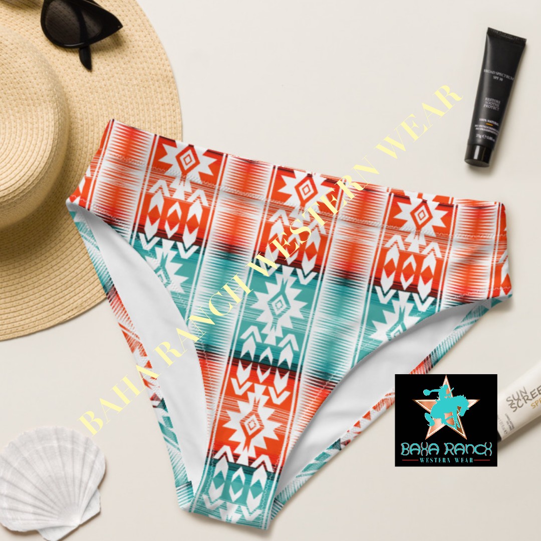Yeehaw Aztec Print Bikini Bottom - #bkbottom, #swimming, #swimsuit, aztec, aztec print, bikini, bikini bottom -  - Baha Ranch Western Wear