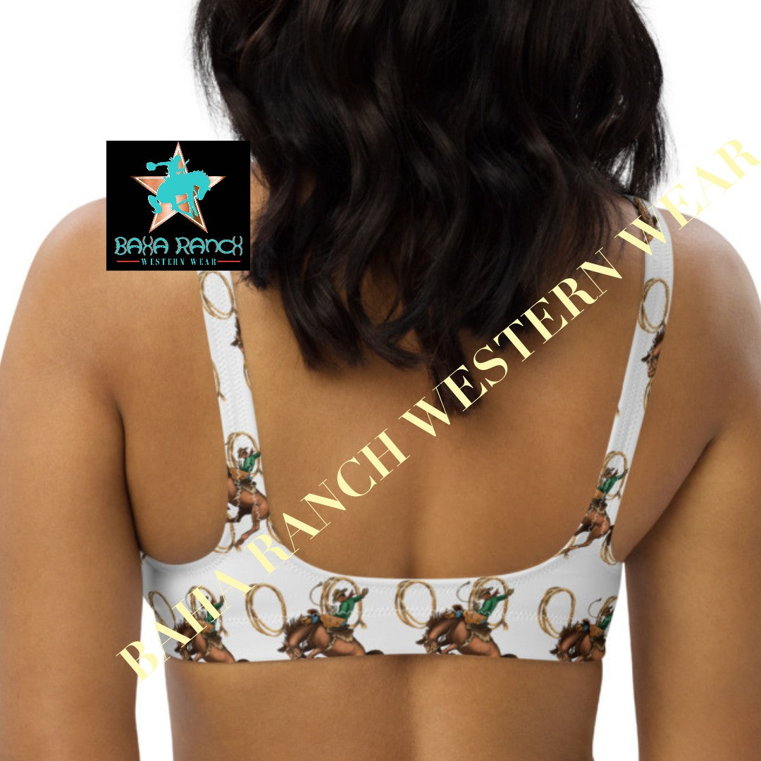 Yeehaw Rope & Ride Bikini Top - #bktop, #swimming, #swimsuit, beach, bikini, bikini set, bikini top, bronc, ride, rope, rope & ride -  - Baha Ranch Western Wear
