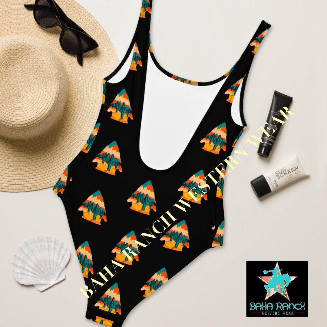 Yeehaw Desert Arrowhead One-Piece Swimsuit - #onepiece, #op, #swimming, #swimsuit, arrow head, arrowhead, desert, one piece -  - Baha Ranch Western Wear