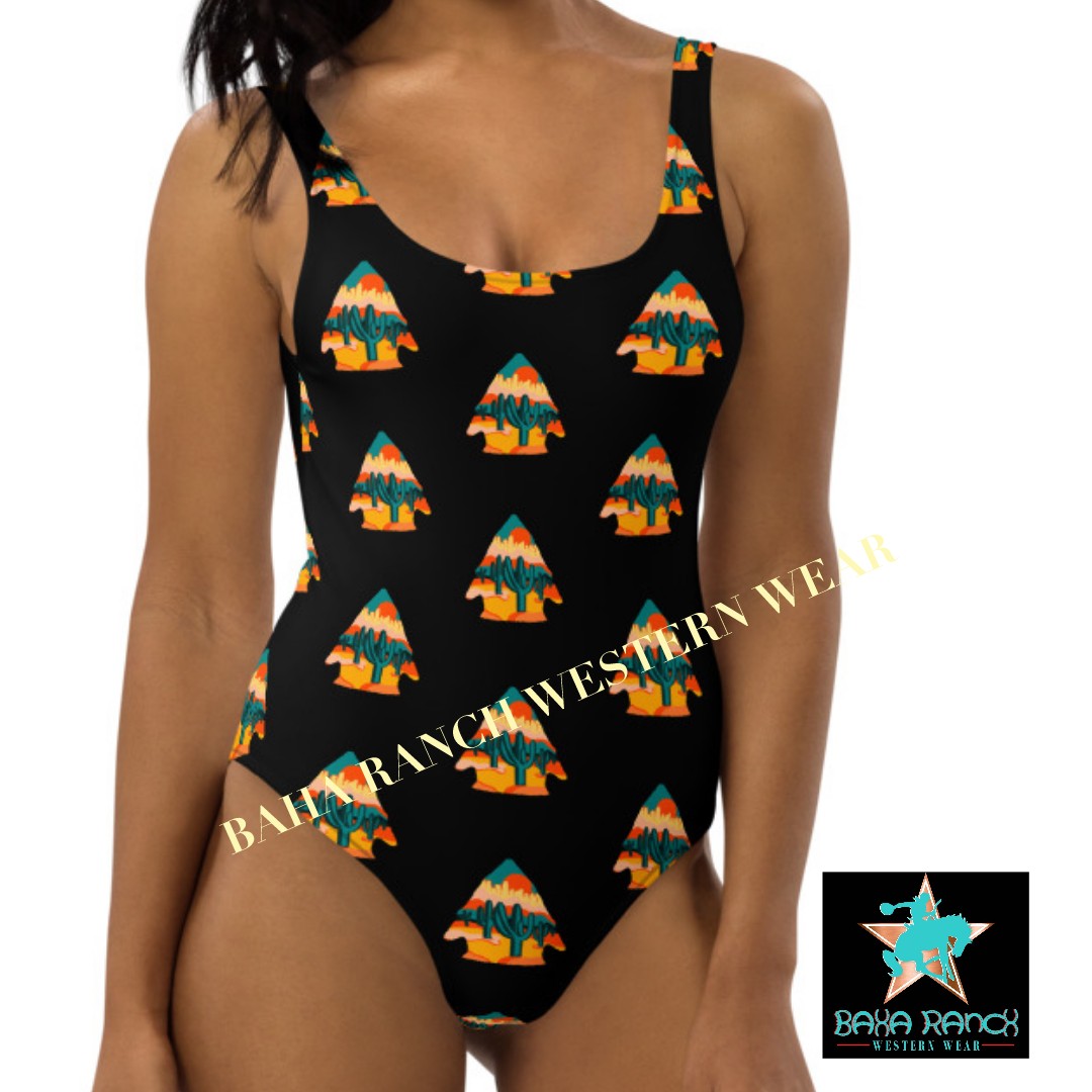Yeehaw Desert Arrowhead One-Piece Swimsuit - #onepiece, #op, #swimming, #swimsuit, arrow head, arrowhead, desert, one piece -  - Baha Ranch Western Wear
