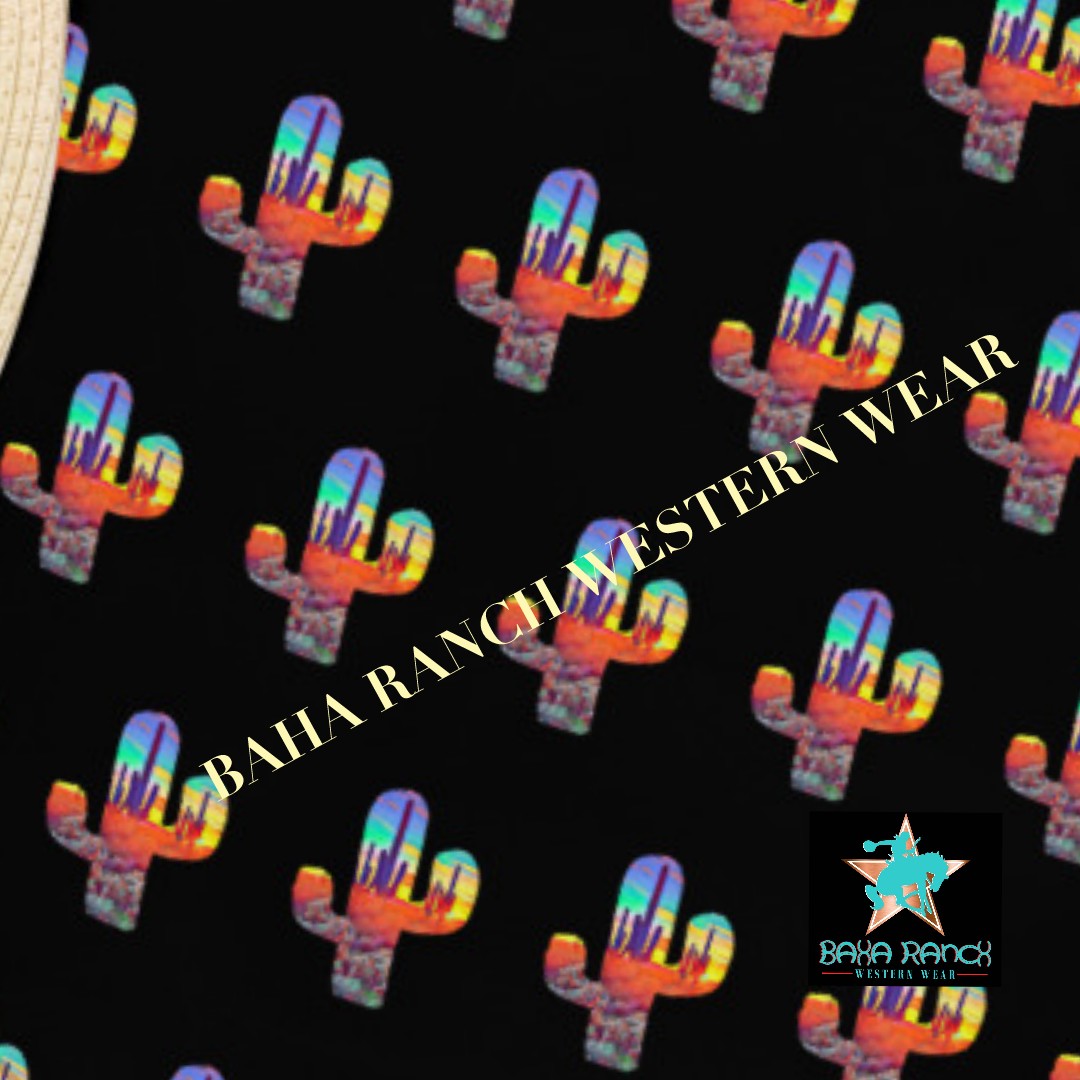 Yeehaw Sunset Desert One-Piece Swimsuit - #onepiece, #op, cactus, cactus print, desert, desert serape, one piece, serape print, sunset -  - Baha Ranch Western Wear
