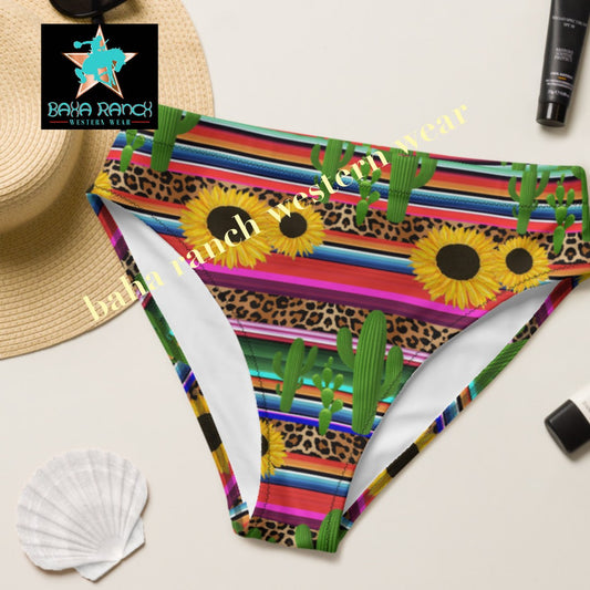 Yeehaw Sunflower Serape Cactus Bikini Bottom - #bkbottom, #swimming, #swimsuit, beach, bikini, bikini bottom, bikini top, cactus, cactus print, serape, serape print, southwest, swim suit -  - Baha Ranch Western Wear