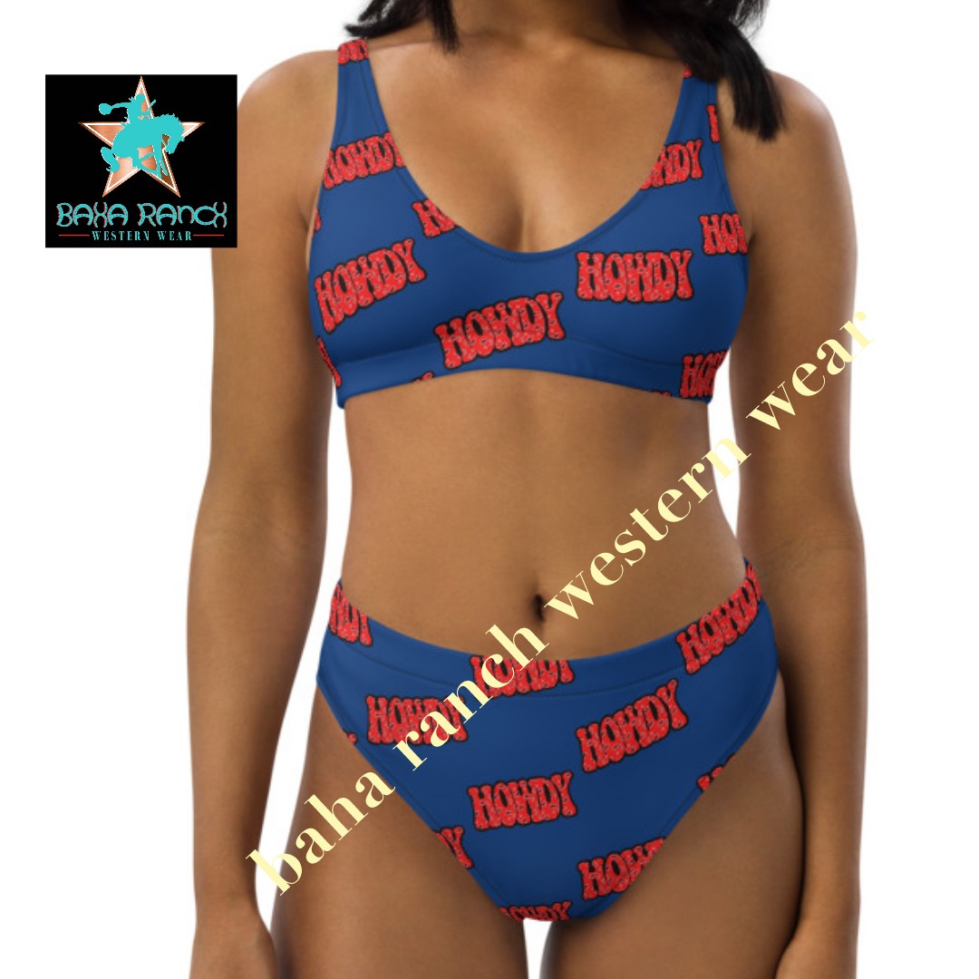 READY TO SHIP HOWDY BIKINI SIZE SMALL - bikini, bikini swimwear., howdy, howdy print, swimwear -  - Baha Ranch Western Wear