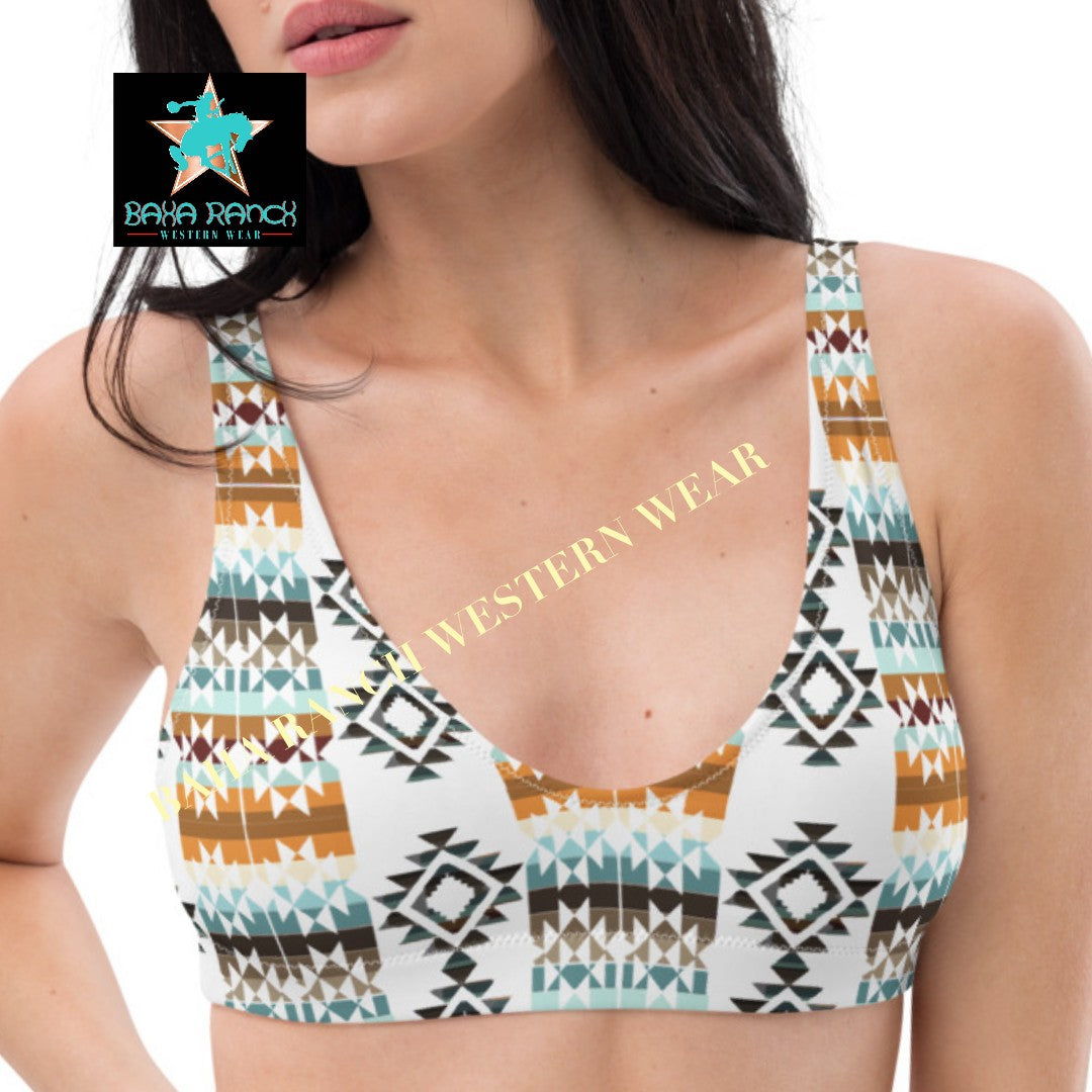 Yeehaw Aztec Print Bikini Top - #bktop, aztec, aztec print, beach, beachese, bikini, swim, swim suit, swimming, swimsuit -  - Baha Ranch Western Wear