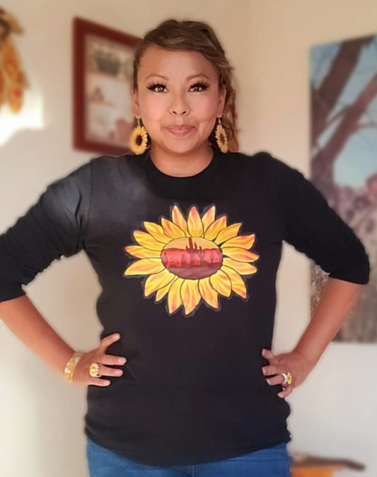 Sunflower Desert Tee - baha ranch, black long sleeve, desert print, desert tee, desrt, graphic tee, long sleece tee, long sleev, long sleeve, long sleeve tee, long sleeves, sunflowe, sunflower, sunflower print, sunflower prints, sunflower tee, sunflowera, sunflowerprin, sunflowers, sunflowet, tee, tshirt, unisex, unisex tee -  - Baha Ranch Western Wear