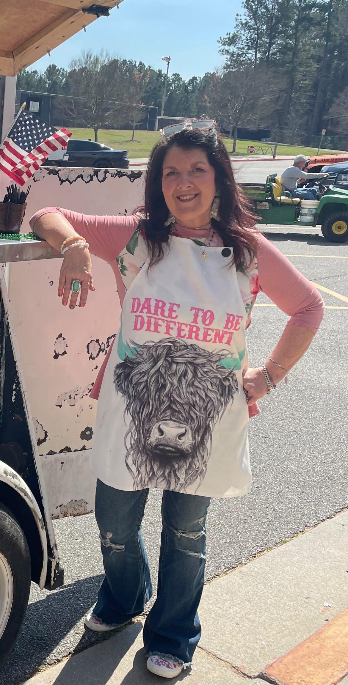 Dare To Be Different Highland Cow Apron