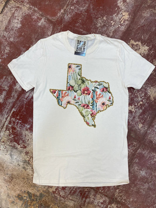 1718 SUCCULENT STATE TEE - PICK YOUR STATE - cactus, cowgirl, graphic, rodeoshirt, shirt, shirts, southwestern, state, t, tee, tees, texas, usa, western, worth - Shirts & Tops - Baha Ranch Western Wear
