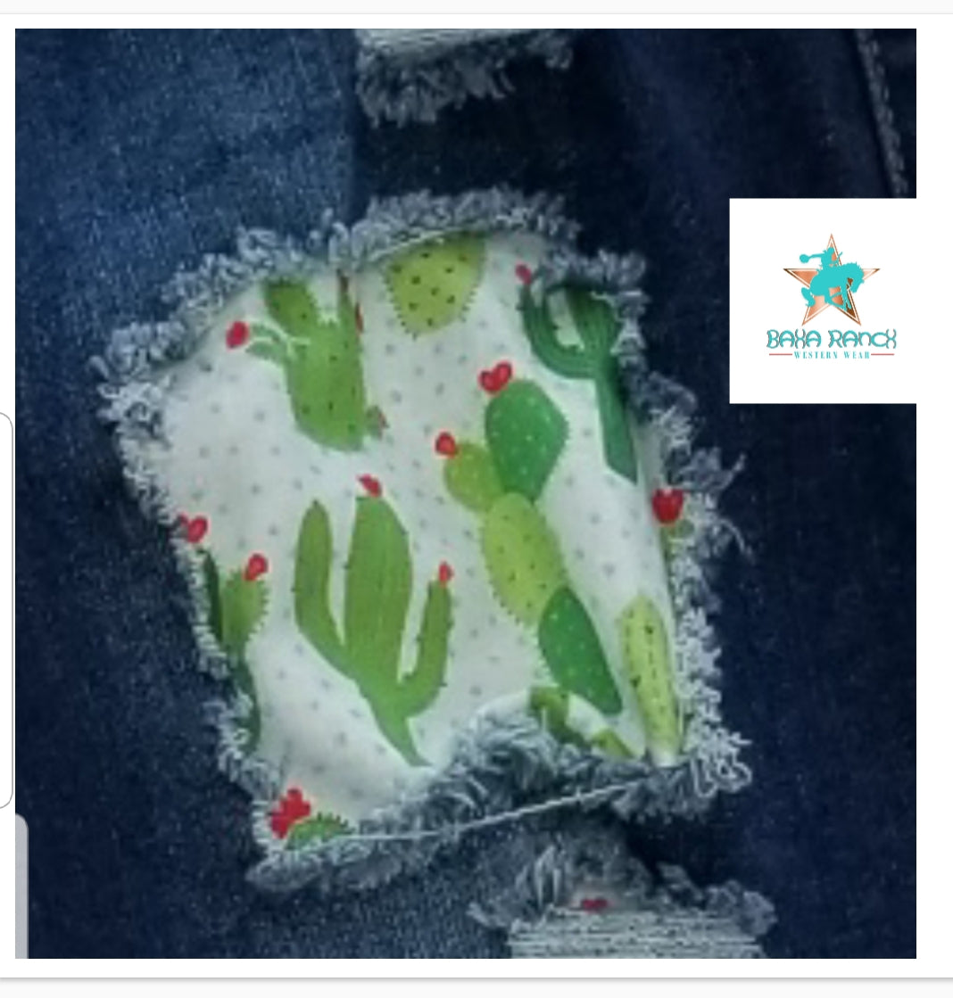 Cactus Skinny Jeans - #wholesaleclo, cactus, cactus jeans, cowgirl, cowiglr, custom, custom jeans, distressed, distressed jeans, jeans, skinny, western -  - Baha Ranch Western Wear