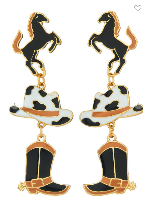 Ultimate Cowgirl Earrings CHOICE OF COLORS - #wholesaleacc, bohocowgirl, boots, cowboy boots, cowgirl, cowgirl boots, cowgirl hat, cowgirl style, cowgirlbling, cowgirls, cowgirlstyle, earrings, wholesale earrings -  - Baha Ranch Western Wear