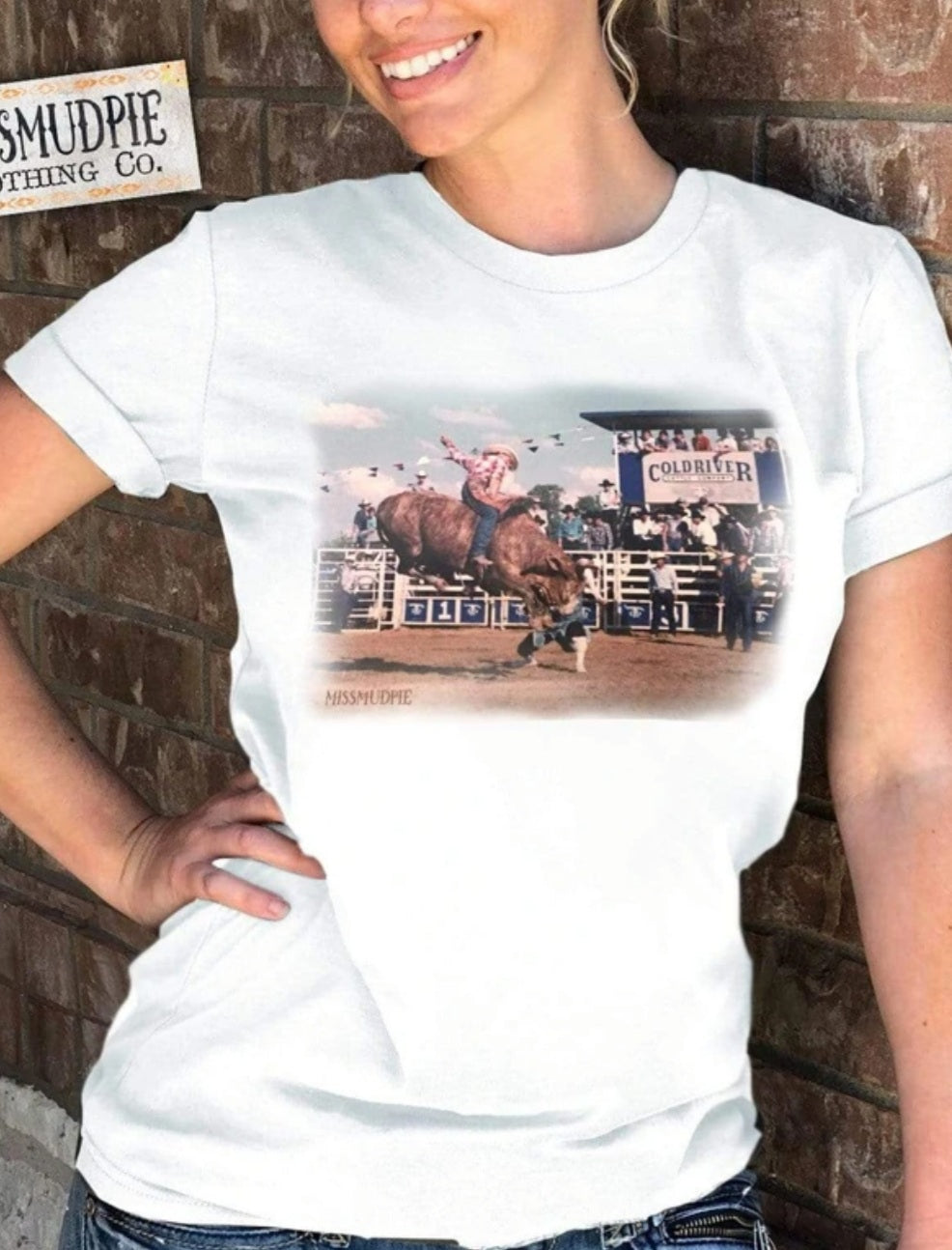 Ole Hud Rodeo Tee - bronc, cowbog, cowboy, cowgirl, riding, rodeo, vintage -  - Baha Ranch Western Wear