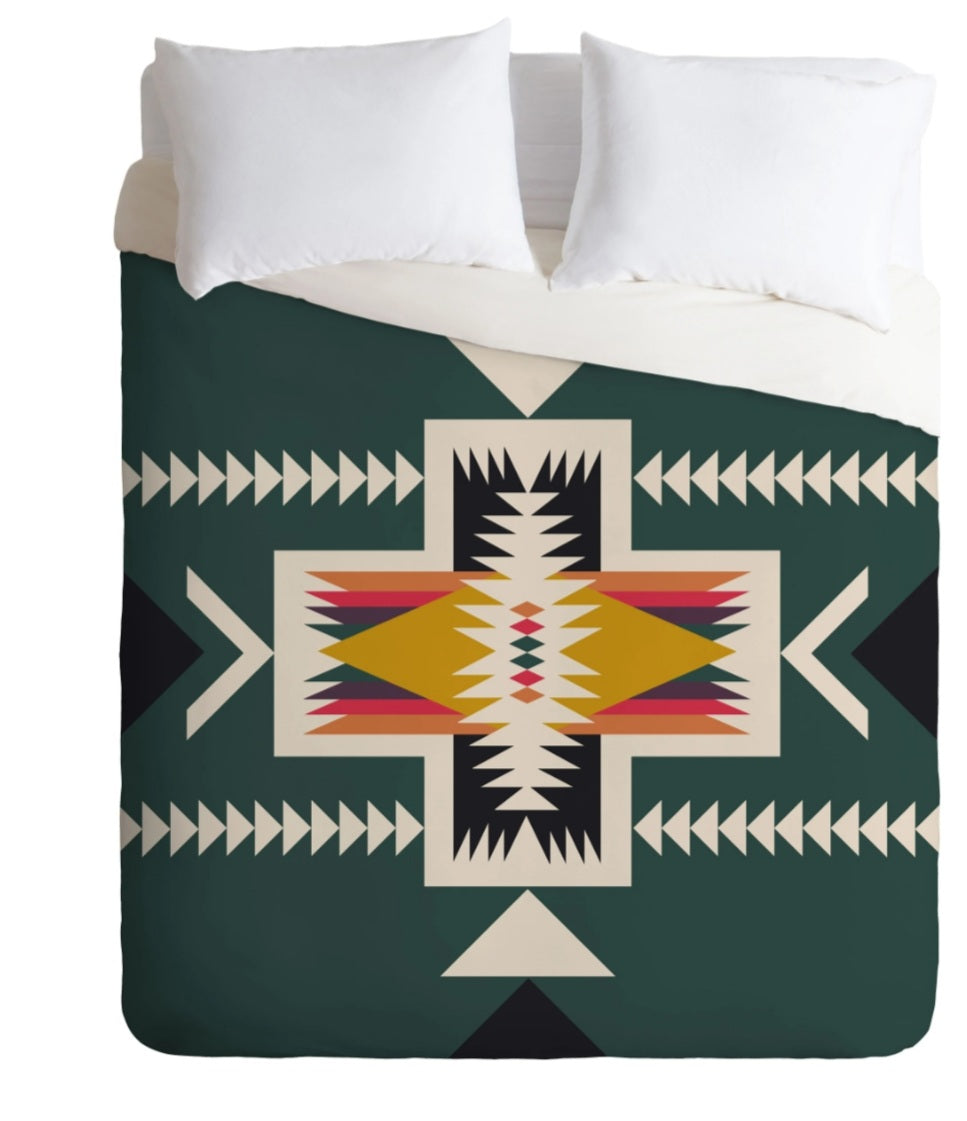 Santa Fe Duvet Cover - aztec, aztecprint, bedding, bedspread, blanket, comforter, cover, duvet, pendleton, southwestern, western -  - Baha Ranch Western Wear