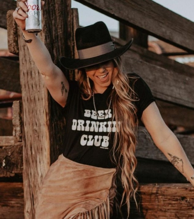 Beer Drinkin Club PRE ORDER! - beer, beer drinkin, cowboy, cowboys, cowgirl, drinkin, graohic, graohictee, graphic, graphic t, graphic tee, graphic tees, graphic top, graphict, hell, hippie, raise, rodeo, shirt, t, te, tee, tees, western - Shirts & Tops - Baha Ranch Western Wear