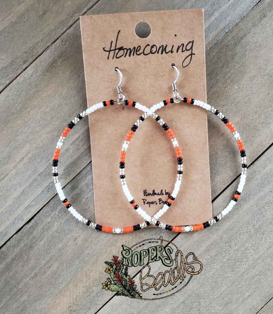 Homecoming Large Hoop Earrings - beaded, beads, earrings, hoop, hoops, jewelry, native, southwestern -  - Baha Ranch Western Wear