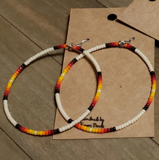 Chief Large Hoop Earrings - beaded, beads, earrings, hoop, hoops, jewelry, native, southwestern -  - Baha Ranch Western Wear