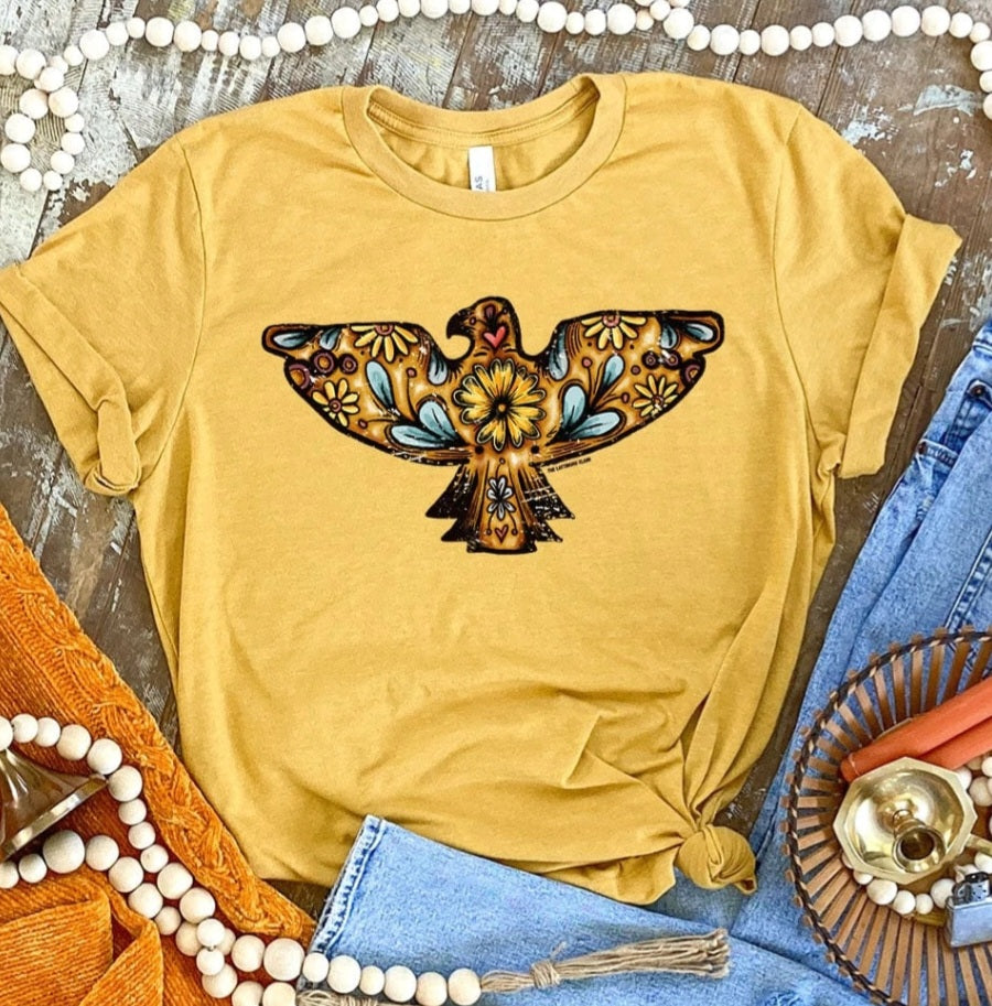 Talavera Dove Tee - bird, desert, dove, eagle, graphic, Mexican, shirt, sunflower, tee, tees, western -  - Baha Ranch Western Wear