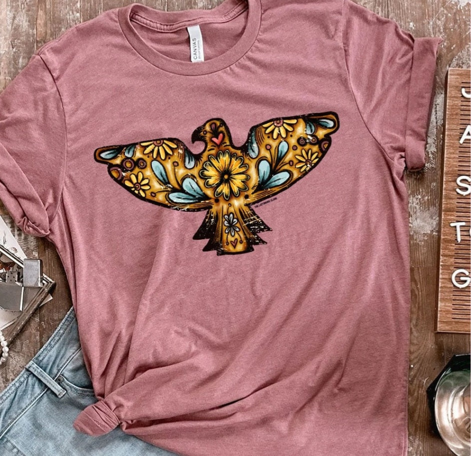 Talavera Dove Tee - bird, desert, dove, eagle, graphic, Mexican, shirt, sunflower, tee, tees, western -  - Baha Ranch Western Wear