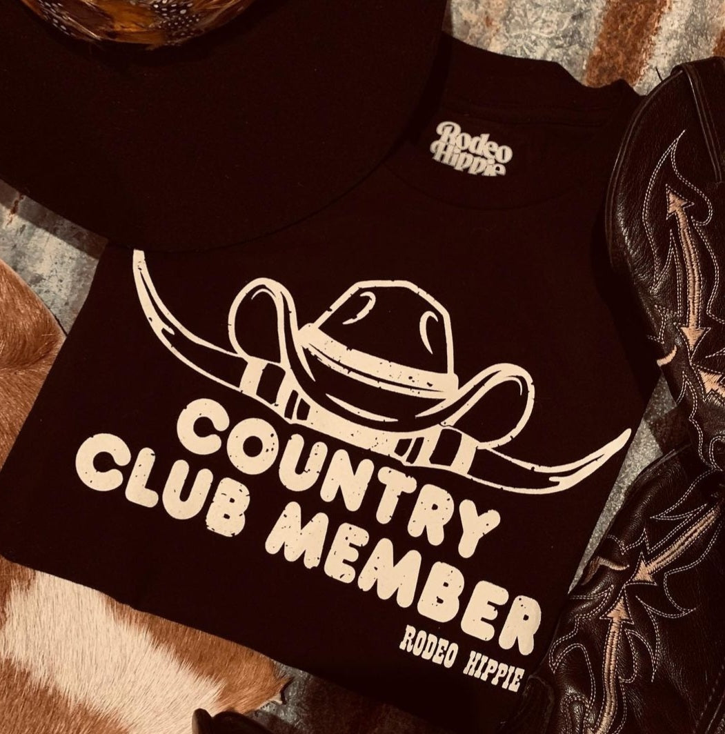 Country Club Member PRE ORDER! - beer, beer drinkin, club, country, cowboy, cowboys, cowgirl, drinkin, graohic, graohictee, graphic, graphic t, graphic tee, graphic tees, graphic top, graphict, hell, hippie, member, raise, rodeo, shirt, t, te, tee, tees, western - Shirts & Tops - Baha Ranch Western Wear