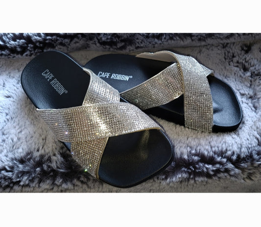 Silver Sparkly Rhinestone Sandals - sandals, sparkly, western -  - Baha Ranch Western Wear