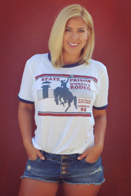 State Prison Women's Rodeo Vintage Ringer