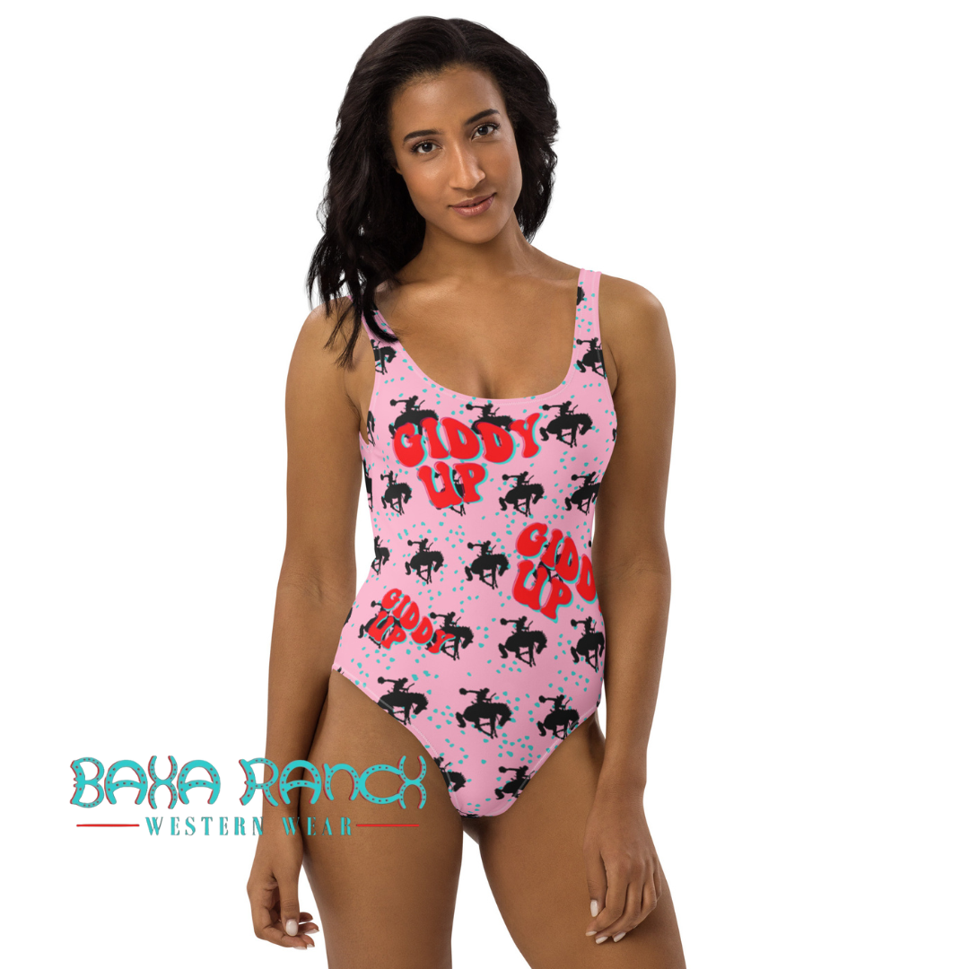 Yeehaw Giddy Up One-Piece Swimsuit