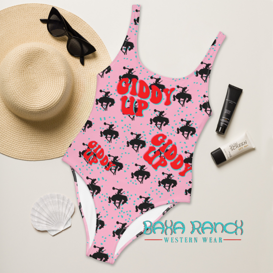 Yeehaw Giddy Up One-Piece Swimsuit