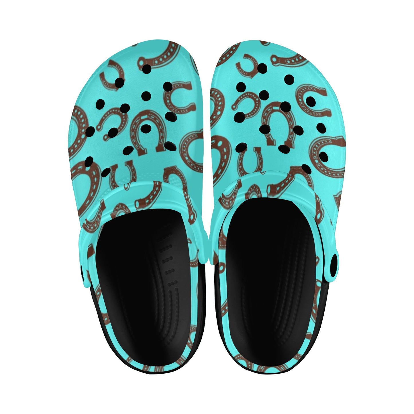 Turquoise Horseshoe Clog Shoes